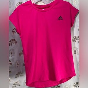 Adidas Vibrant Pink Tee with Black Logo